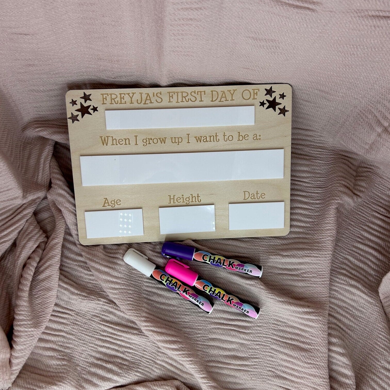 My First Day Board - Personalised Stars Theme