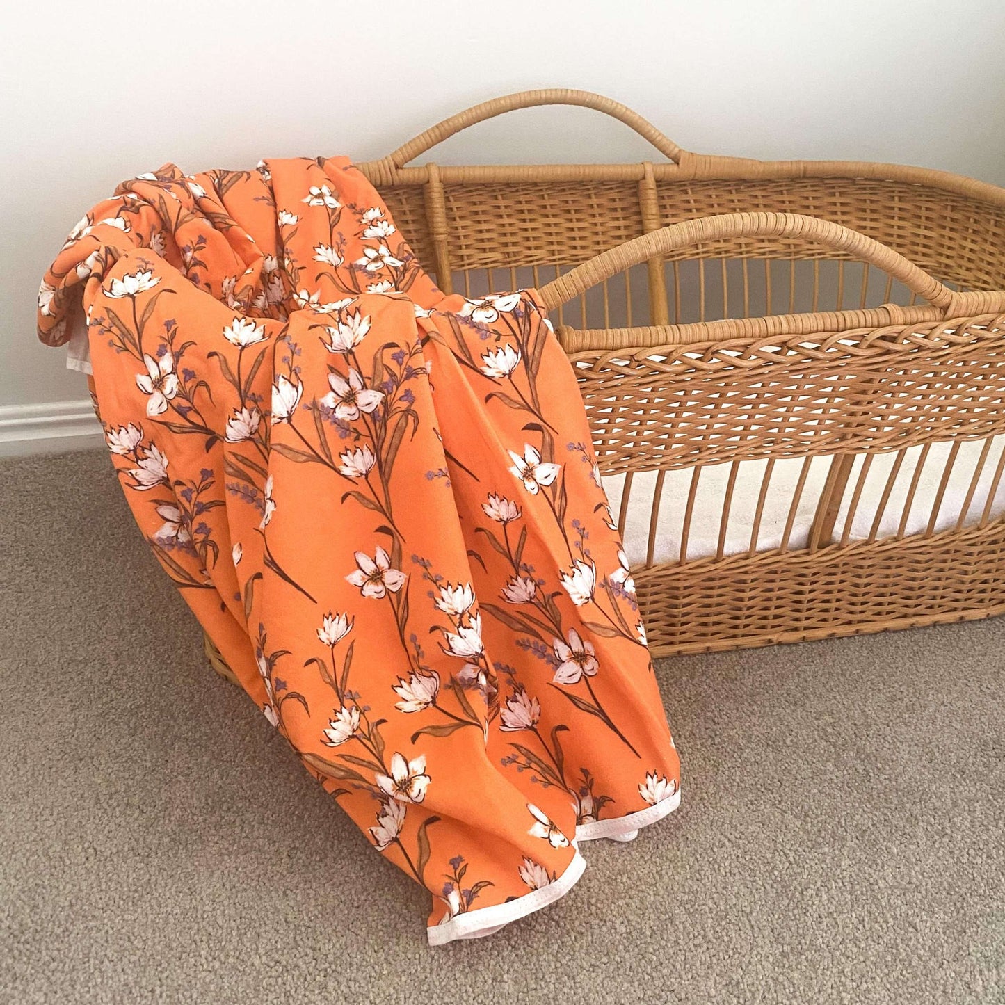 Baby Swaddle + Beanie + Bag Set - Floral