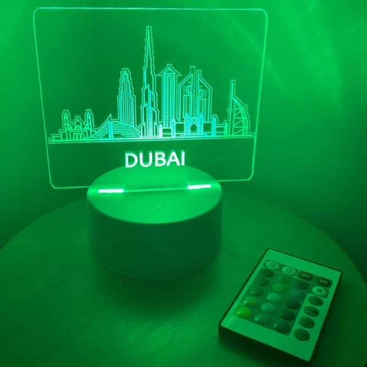 Dubai Night Light with White Base