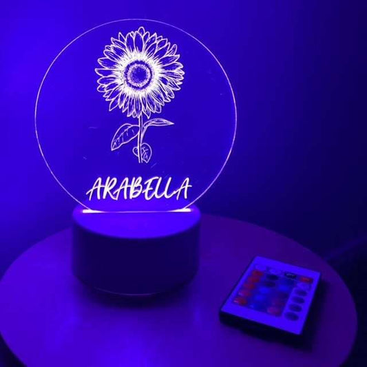 Sunflower Night Light with White Base