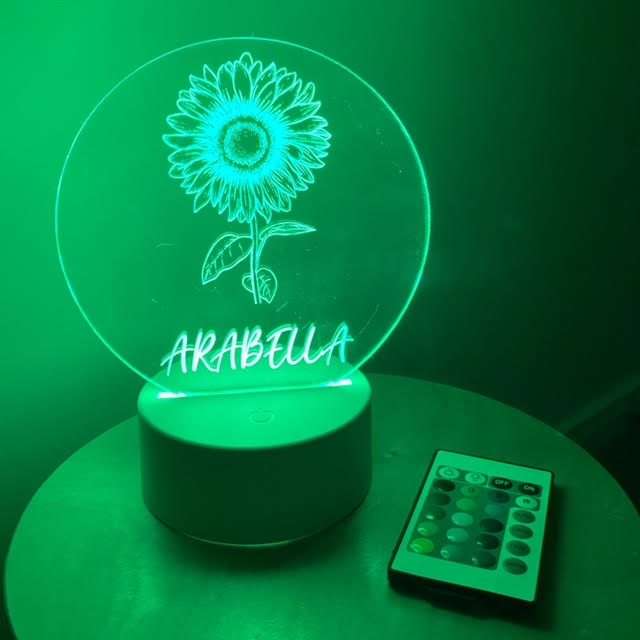 Sunflower Night Light with White Base
