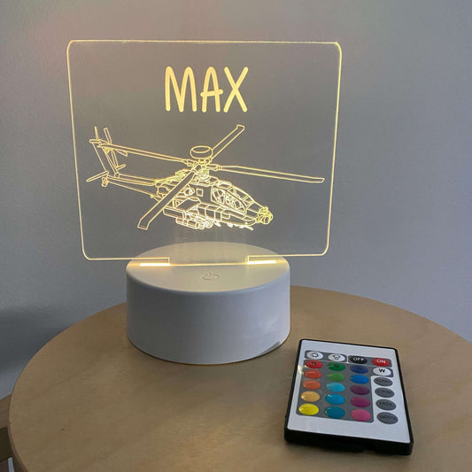 Helicopter Night Light with White Base