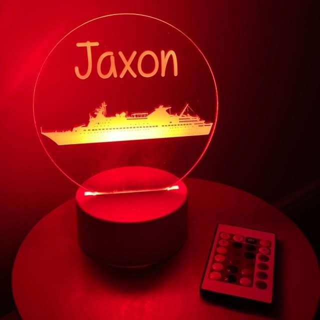 Cruise Ship Night Light with White Base