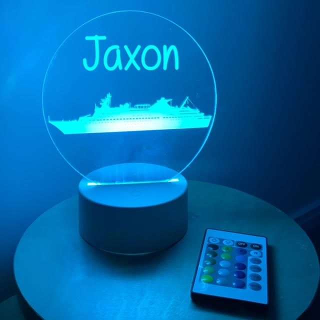 Cruise Ship Night Light with White Base