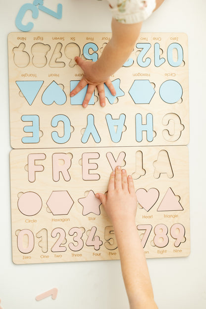 Personalised Name, Numbers and Shapes Puzzle