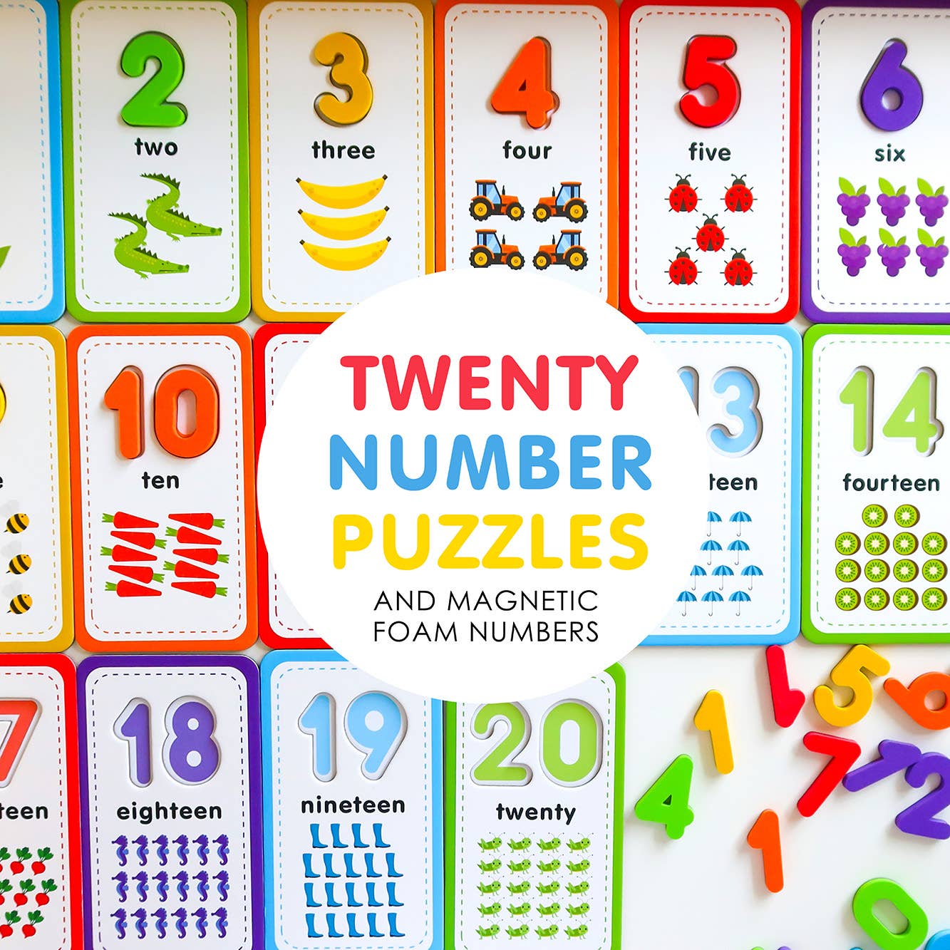 20 Number Puzzles and Magnetic Foam Numbers