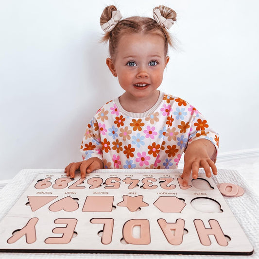 Personalised Puzzle, name, shapes and numbers