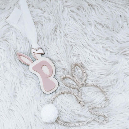 3D Initial Easter Tag & French Knitted Bunny - Collaboration Piece