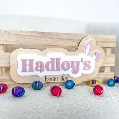 PLAQUE ONLY Easter Crate Plaque | made to fit Medium Timber Kmart Crate