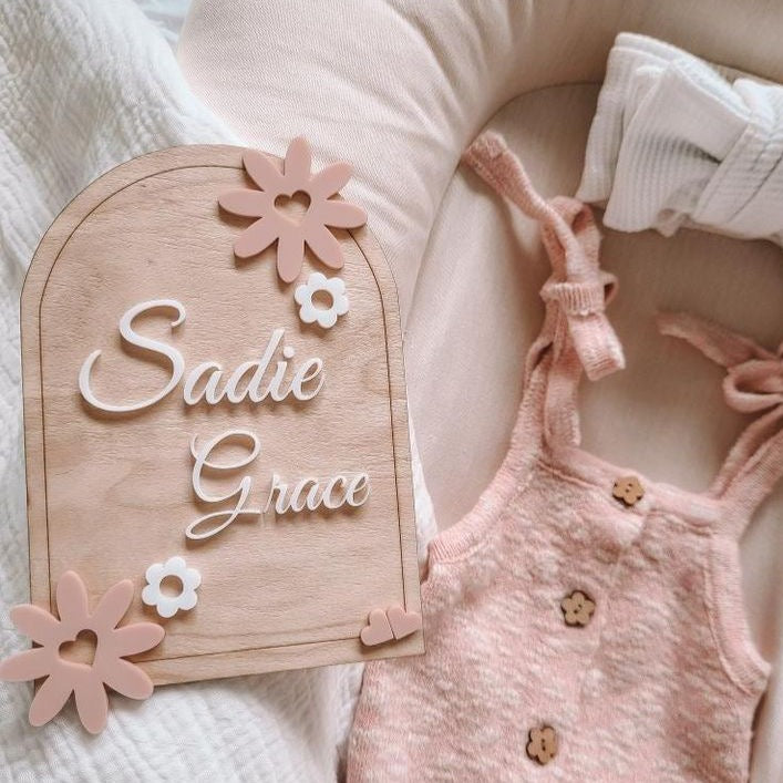 Baby Name Announcement Plaque