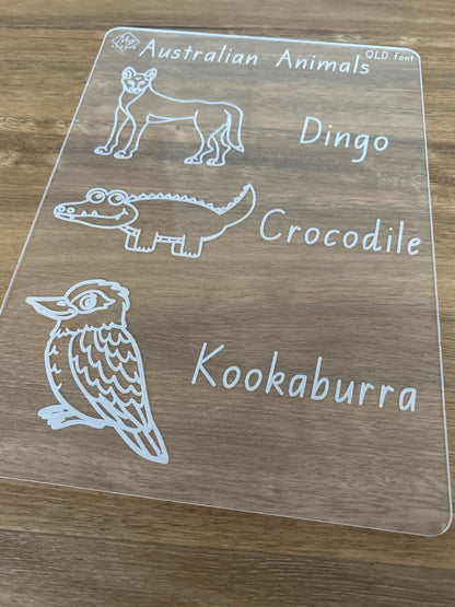Australian Animals (Dingo, Crocodile, Kookaburra) Tracing Board