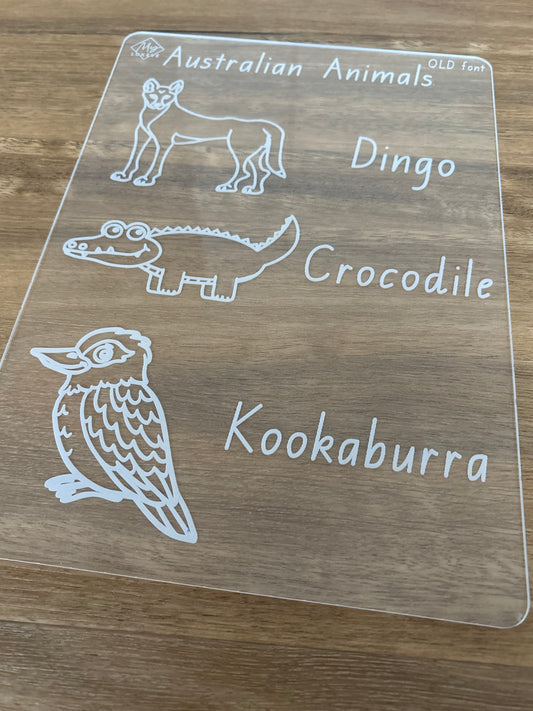 Australian Animals (Dingo, Crocodile, Kookaburra) Tracing Board