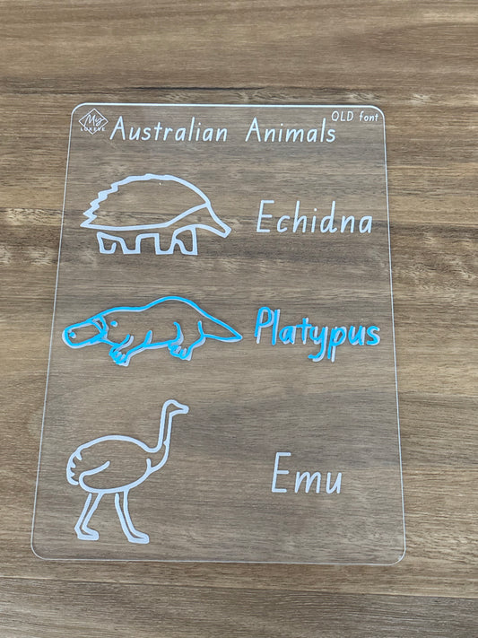 Australian Animals (Echidna, Platypus, Emu) Tracing Board