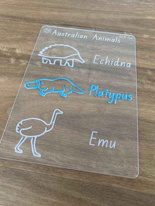 Australian Animals (Echidna, Platypus, Emu) Tracing Board