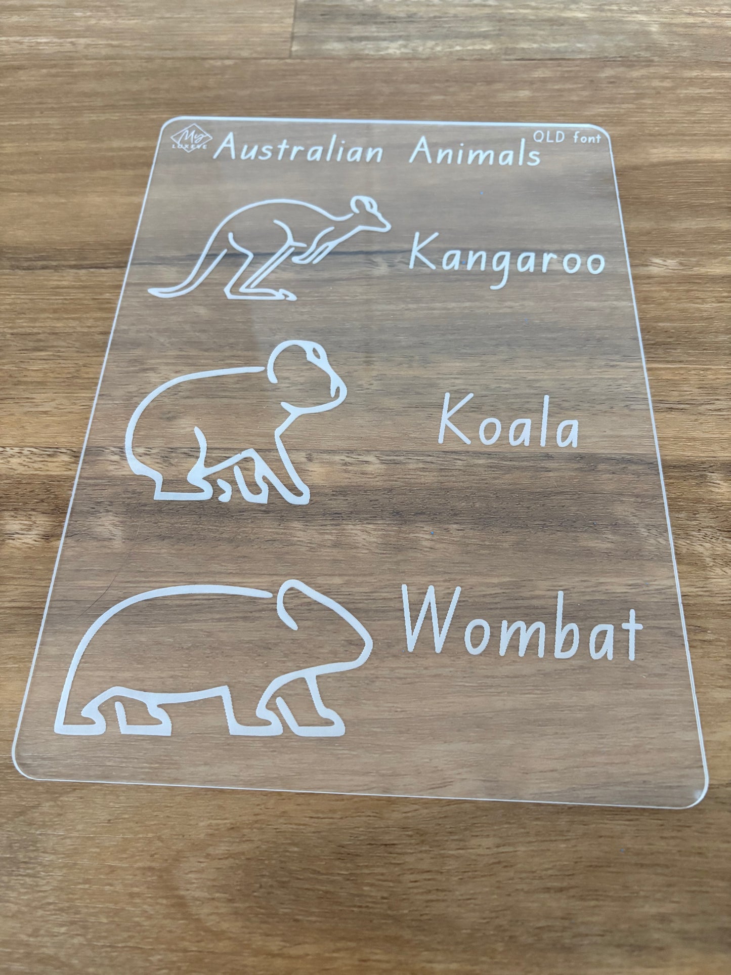 Australian Animals (Kangaroo, Koala, Wombat) Tracing Board