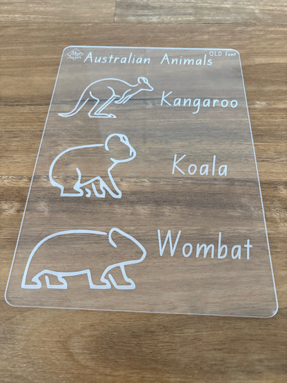 Australian Animals (Kangaroo, Koala, Wombat) Tracing Board