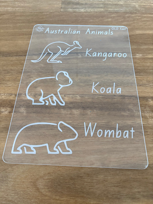Australian Animals (Kangaroo, Koala, Wombat) Tracing Board