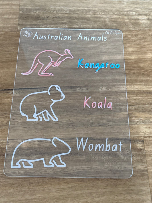 Australian Animals (Kangaroo, Koala, Wombat) Tracing Board