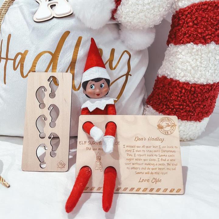 Christmas Elf on the Shelf Postcard 