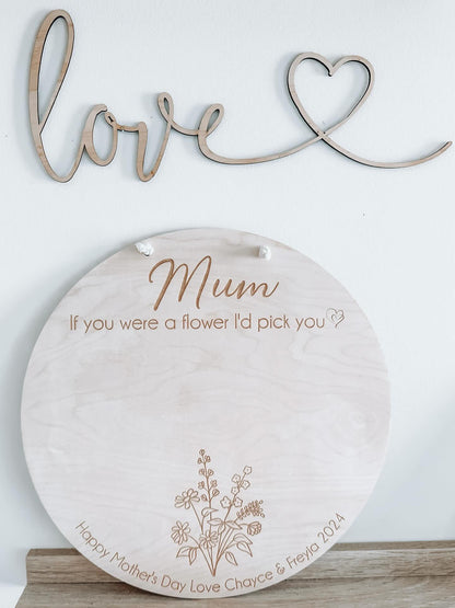 Flower Handprint Sign | Mother's Day Personalised Gift