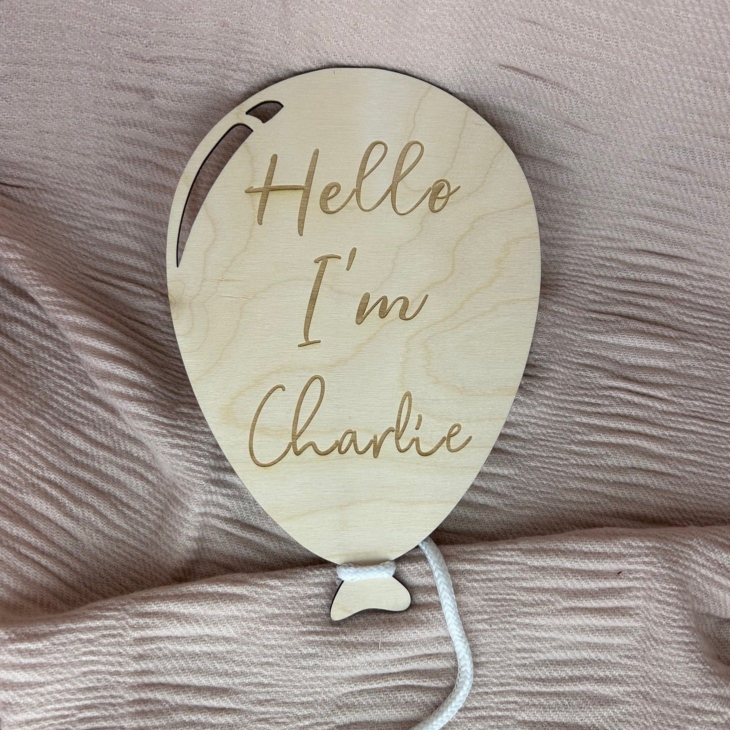 Personalised Balloon Hello I'm Here..... Announcement