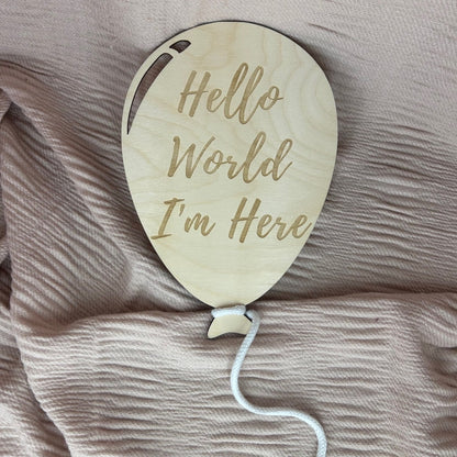 Balloon Hello World I'm Here Announcement