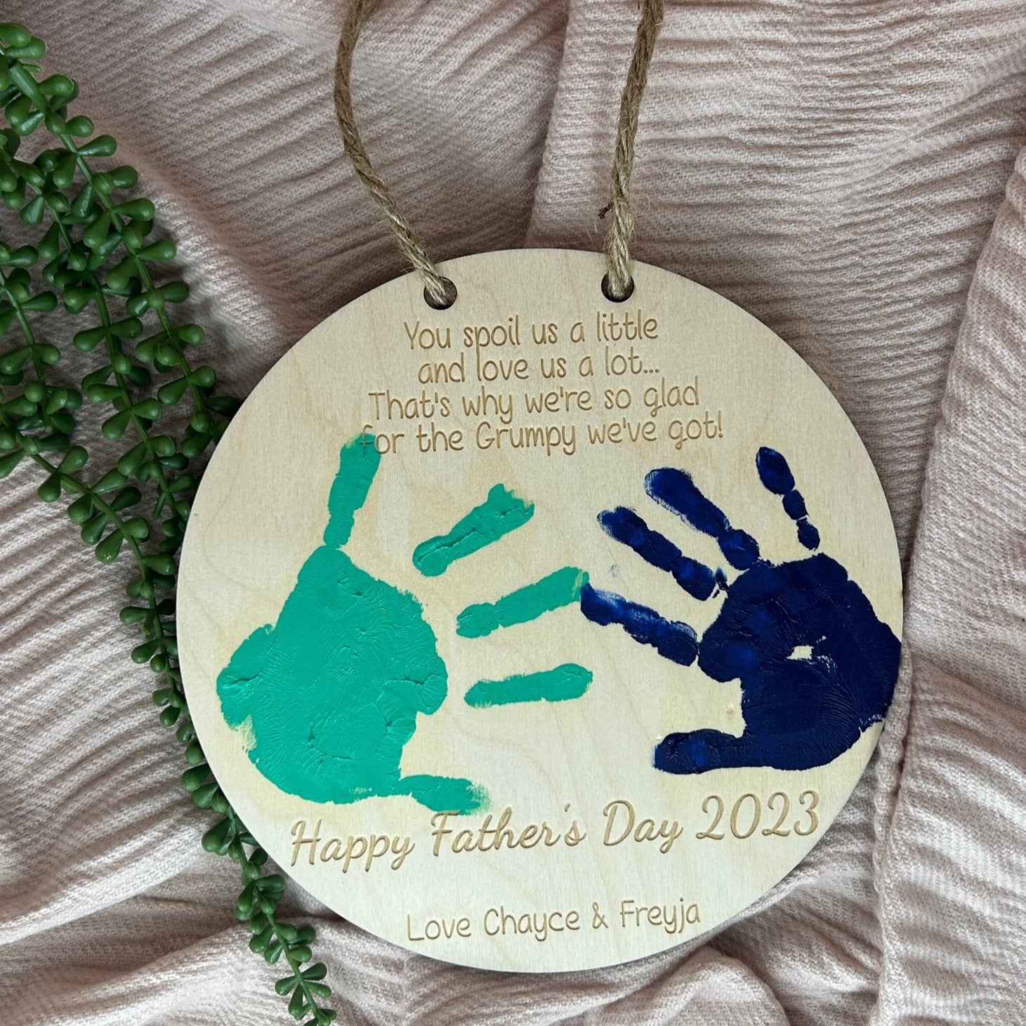 Grumpy Grandpa Handprint Sign with Handprints