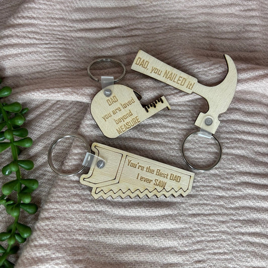 Father's Day Key Rings, whole set pictured