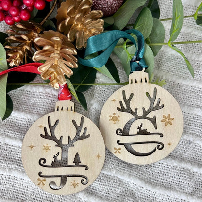 Initial Christmas Tree Ornament | Gift Tag