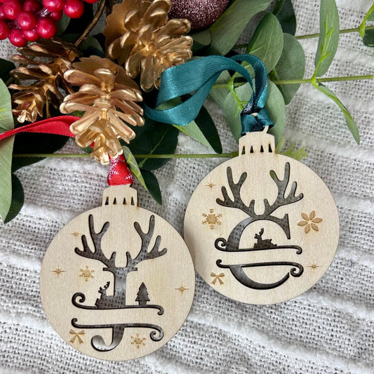 Initial Christmas Tree Ornament | Gift Tag