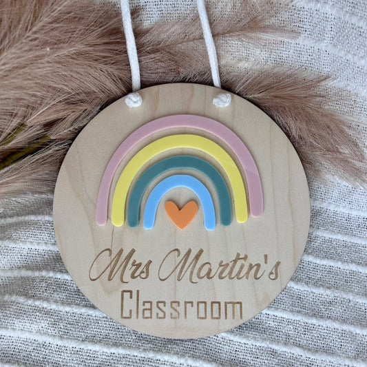 Rainbow Teacher|Educator Sign (Personalised)