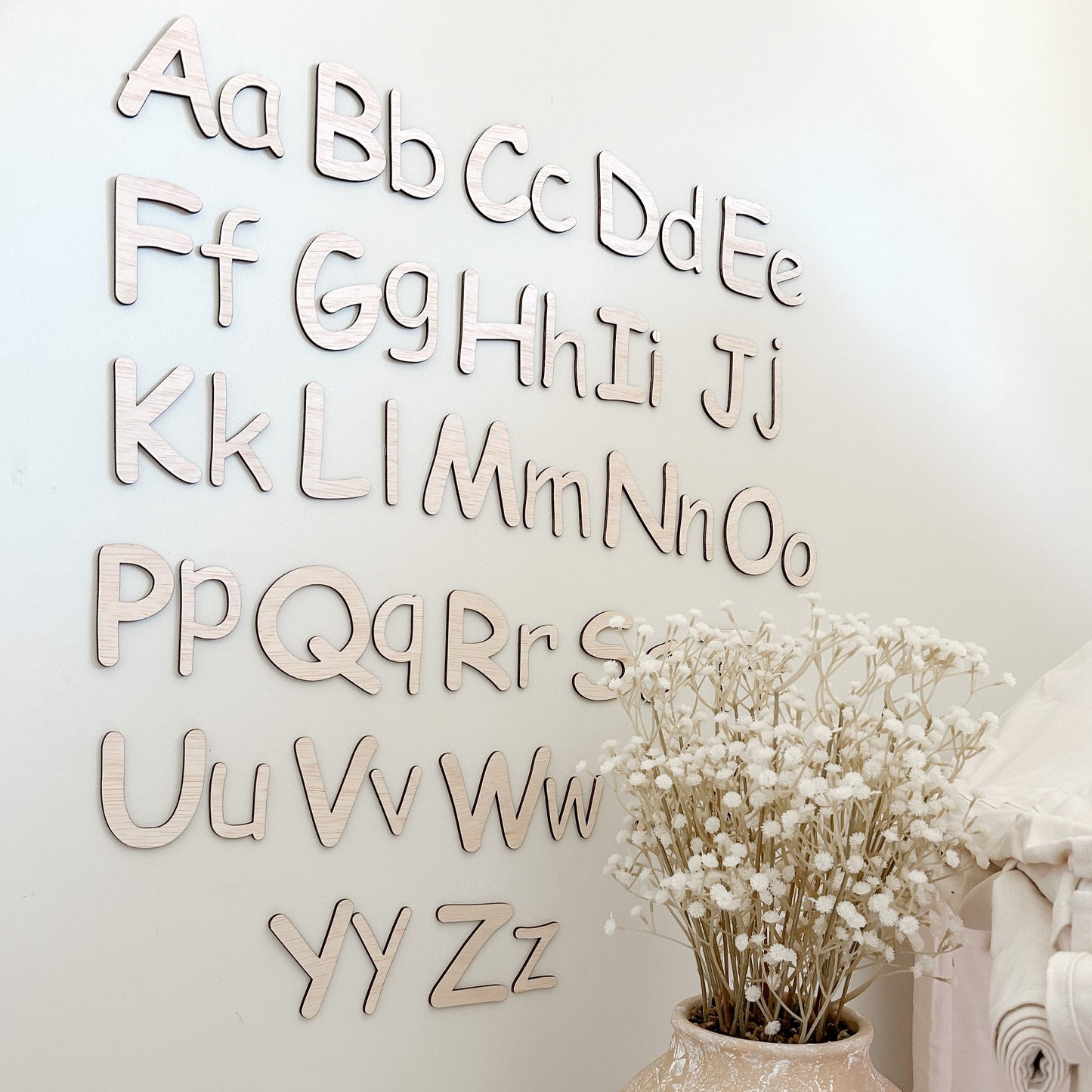 Alphabet Timber Wall Script