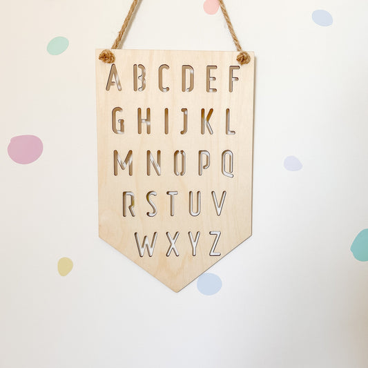 Alphabet Wall Hanging Sign | Playroom Decor
