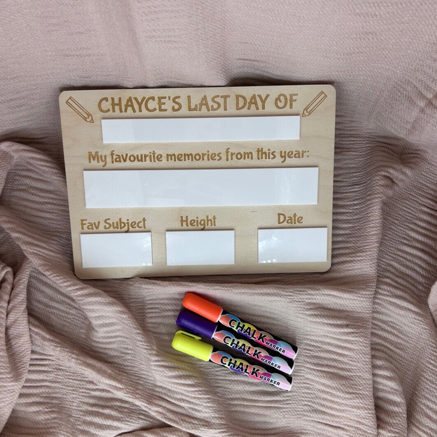 My Last Day Board - Personalised Pencil Theme