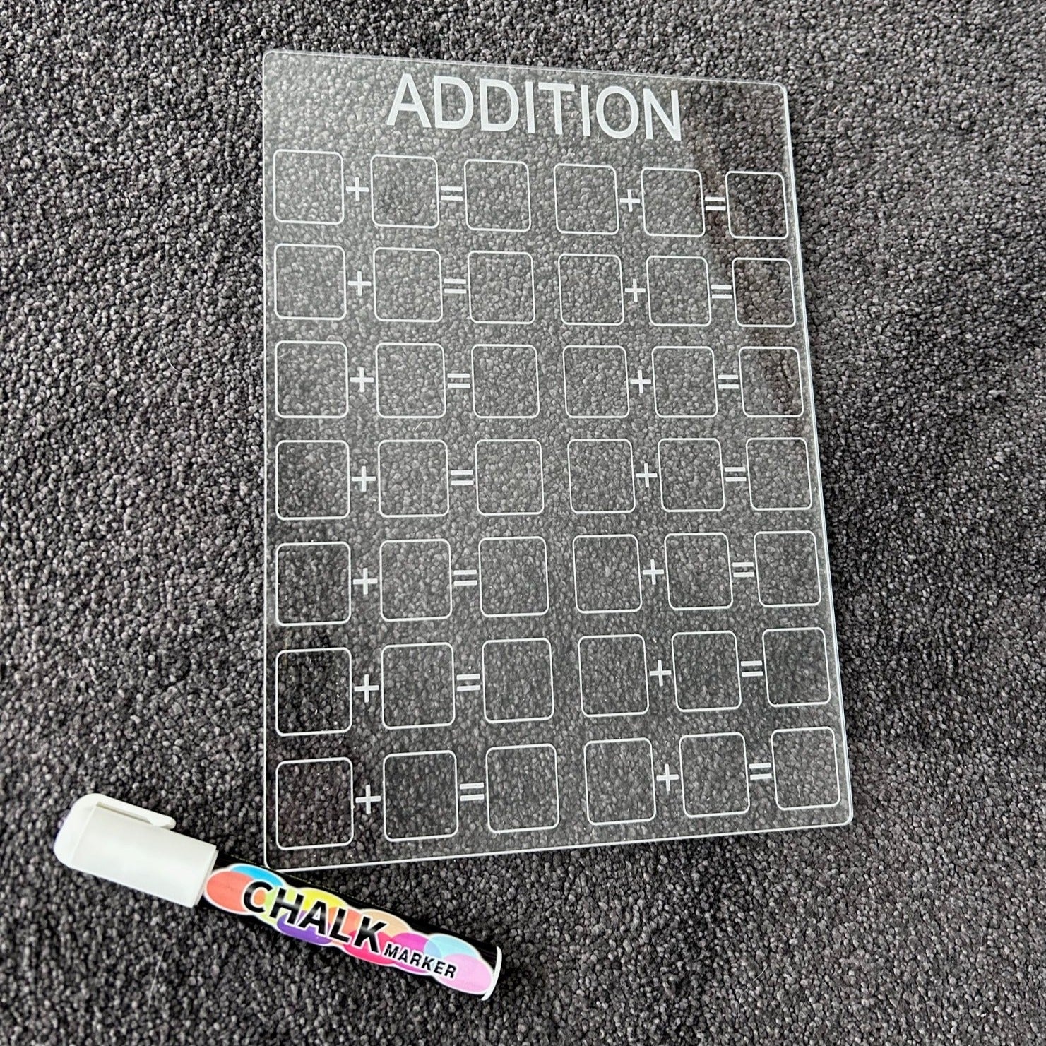 Addition Maths Equation Board with Chalk Marker