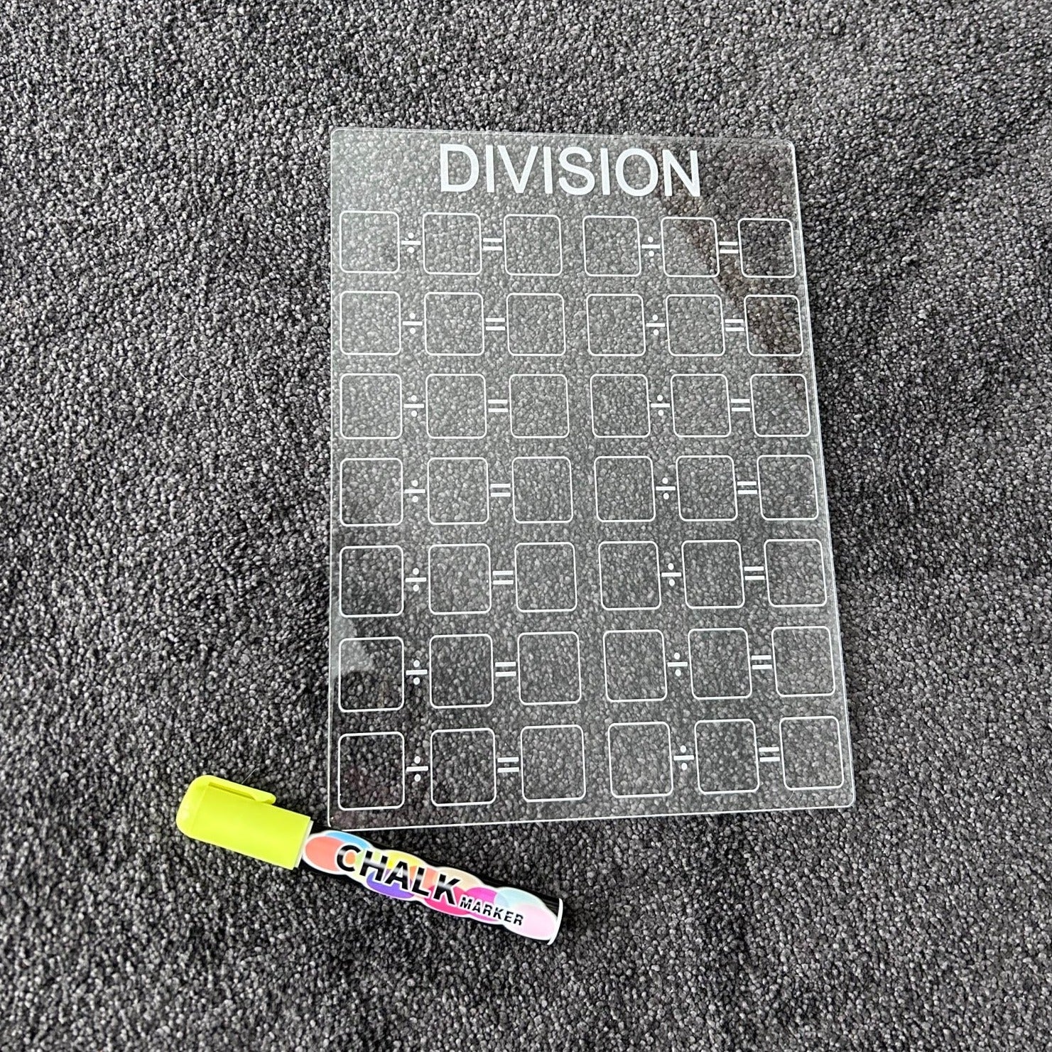 Division Maths Equation Board with Chalk Marker