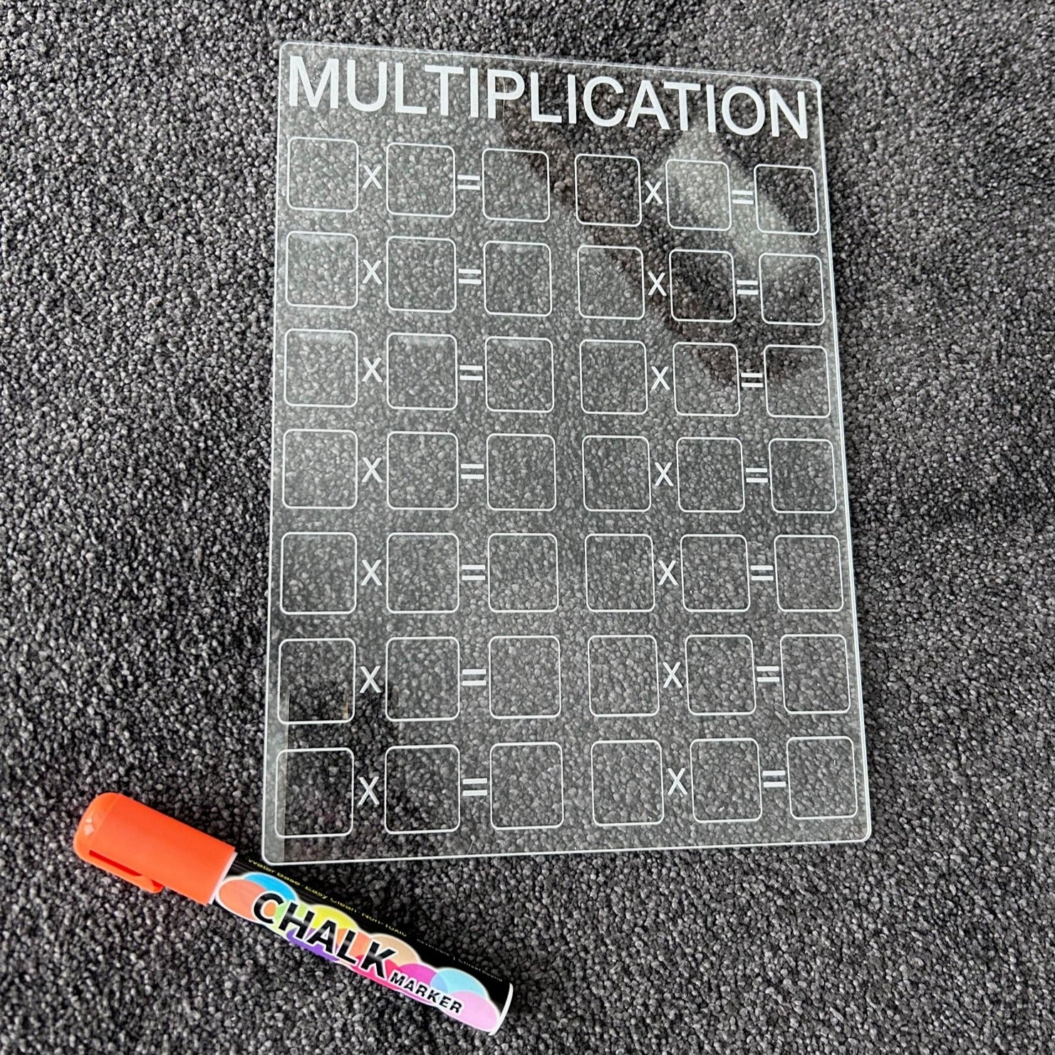 Multiplication Maths Equation Board with Chalk Marker