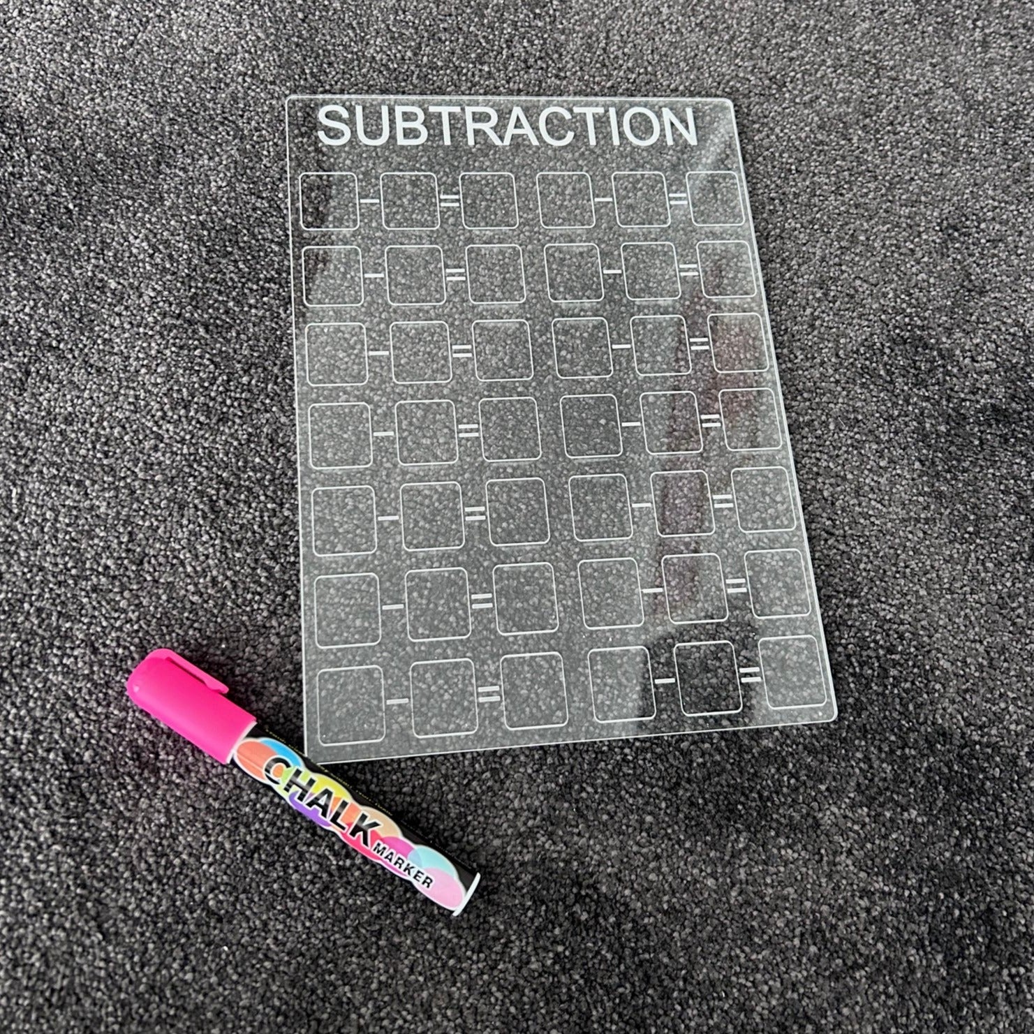 Subtraction Maths Equation Board with Chalk Marker