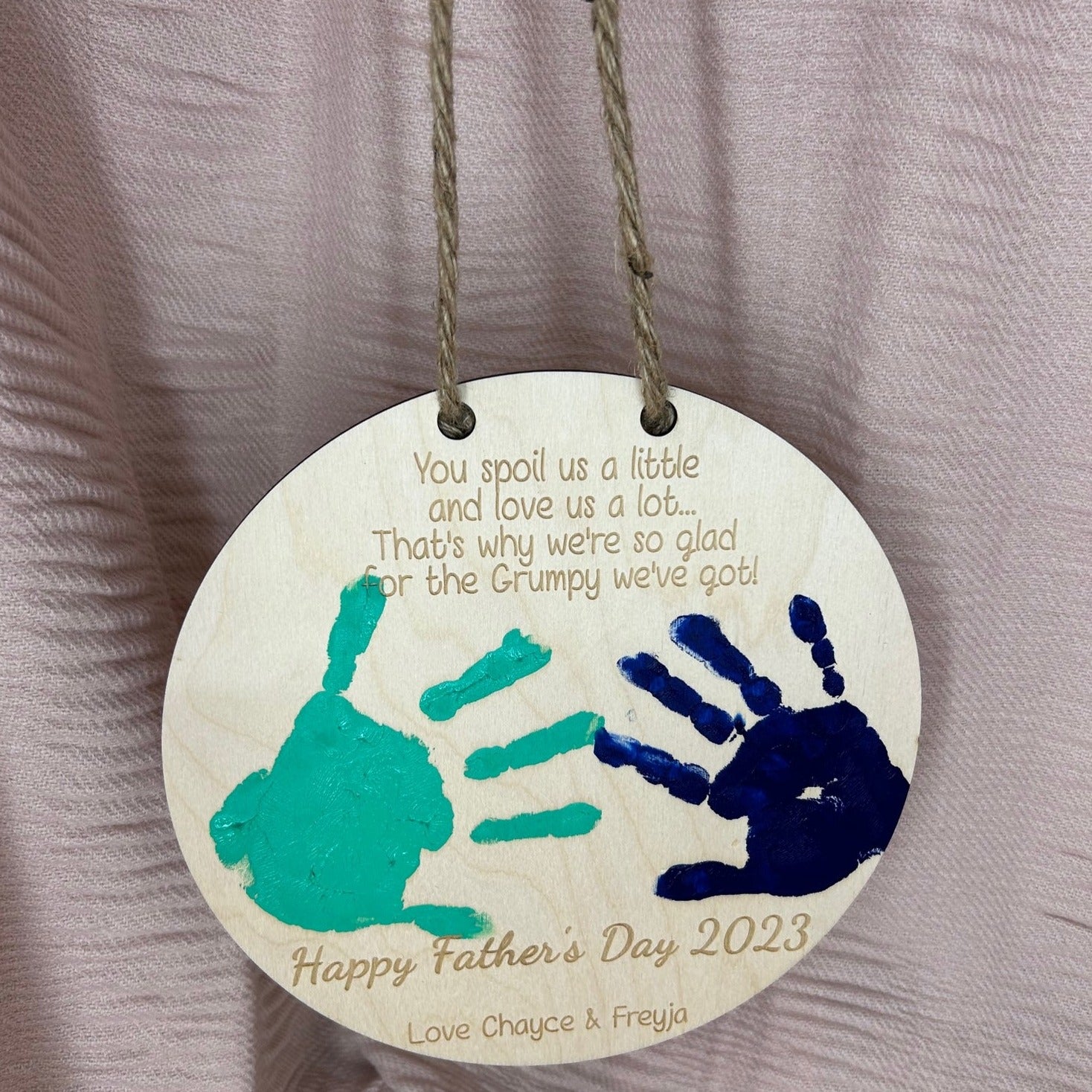 Grumpy Grandpa Handprint Sign with Handprints