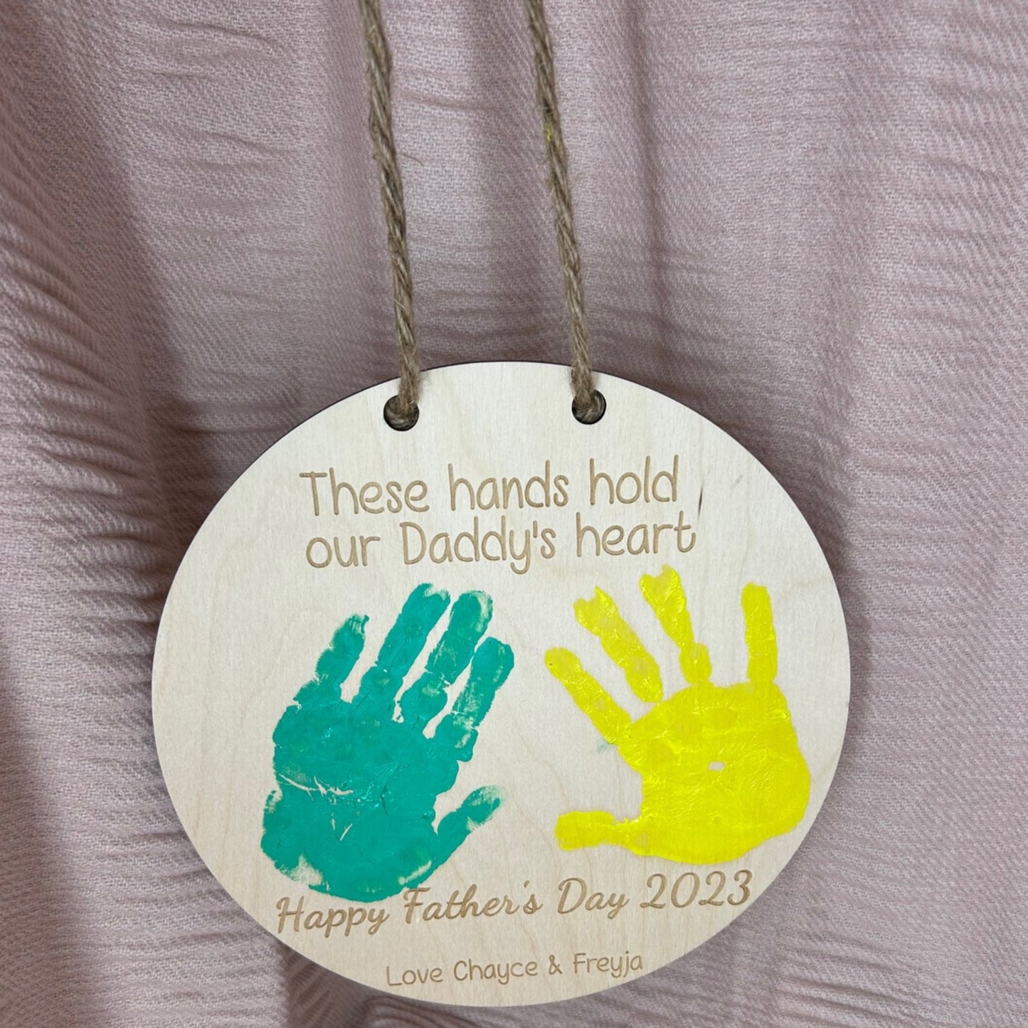 Daddy Handprint Sign with handprints