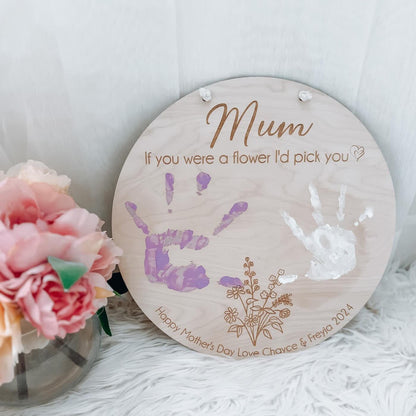 Flower Handprint Sign | Gift for Grandma