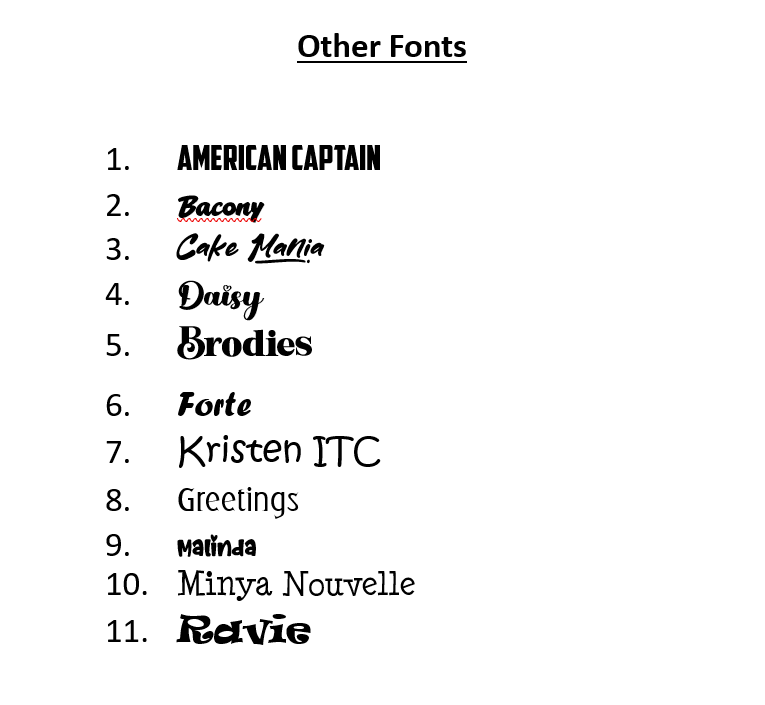 Other Font Examples