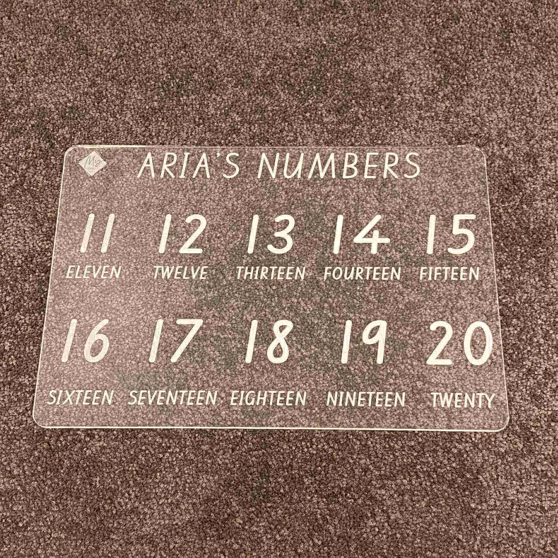 Personalised Numbers Extension Tracing Board 11-20