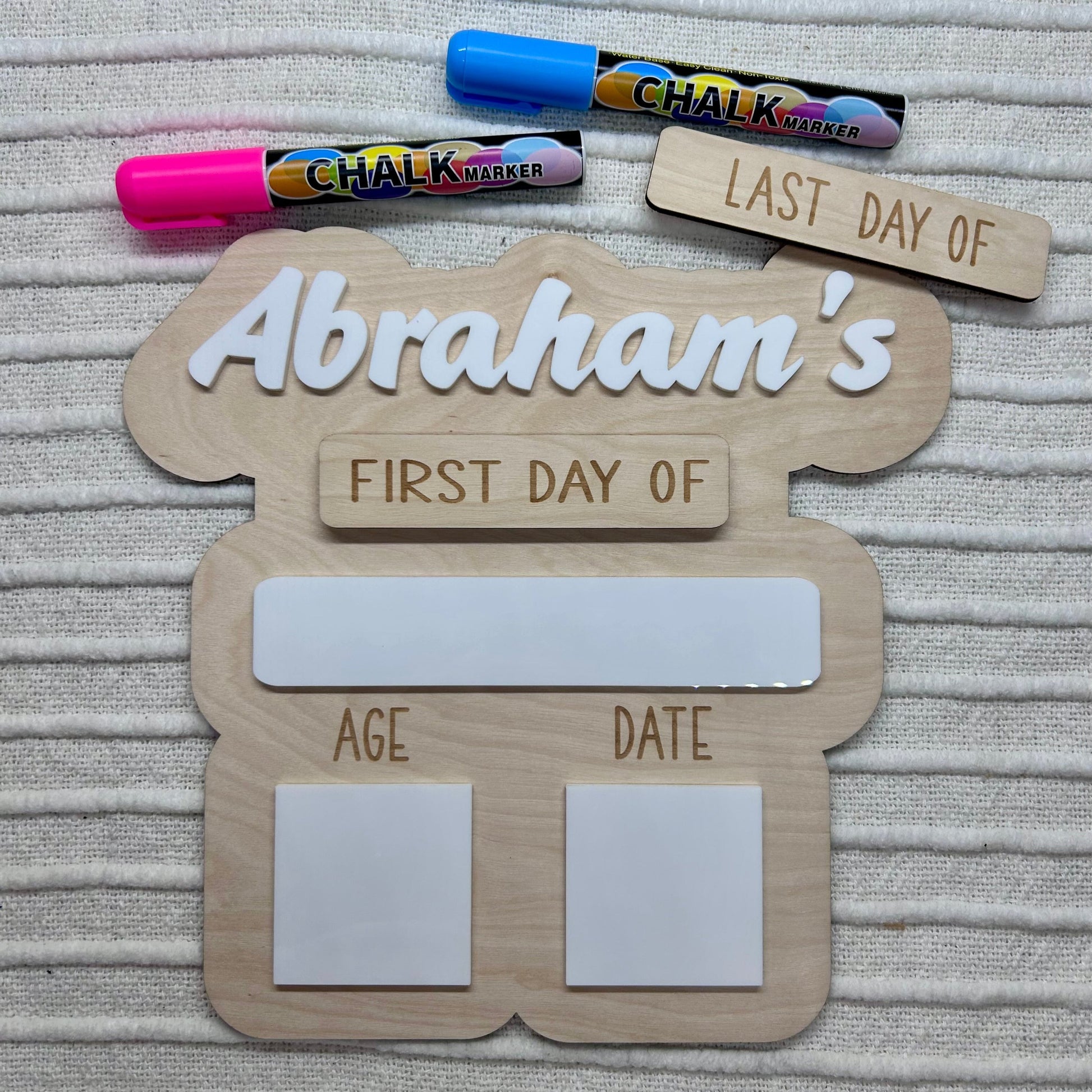 Personalised back to school board