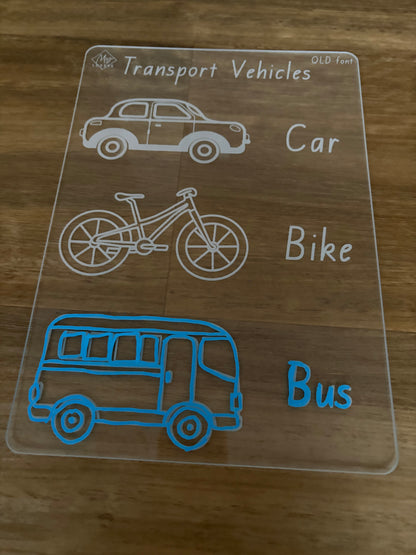 Transport Vehicles Tracing Board (Car, Bike, Bus)