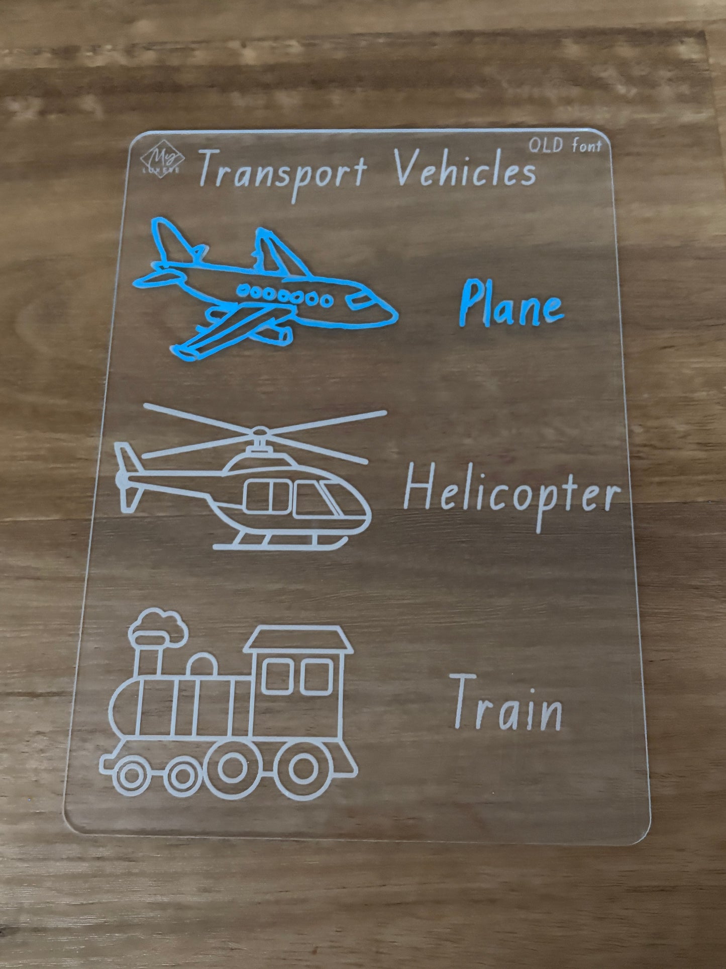 Transport Vehicles Tracing Board (Plane, Helicopter, Train)