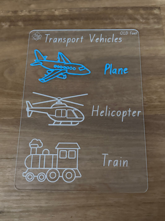 Transport Vehicles Tracing Board (Plane, Helicopter, Train)