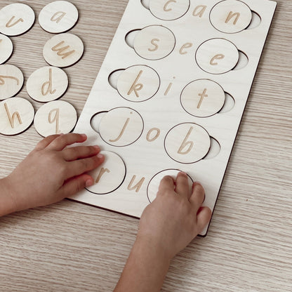 Timber CVC Board with Alphabet Discs