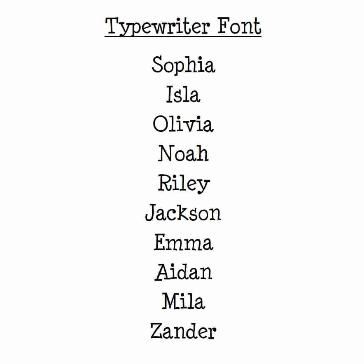 Typewriter Font Example