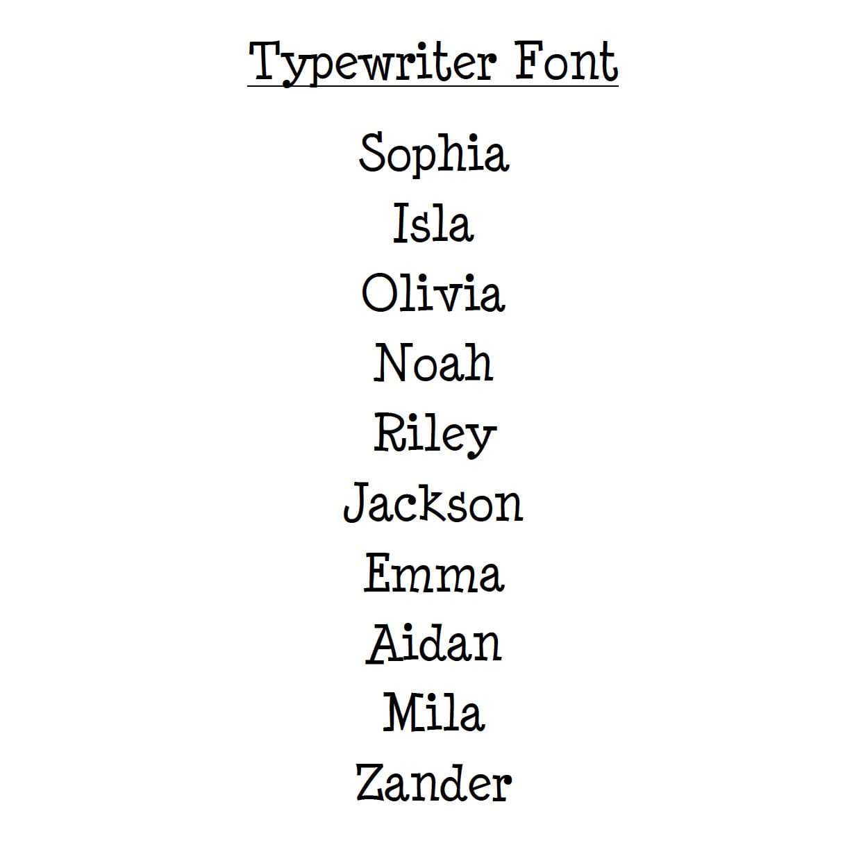 Typewriter Font Example